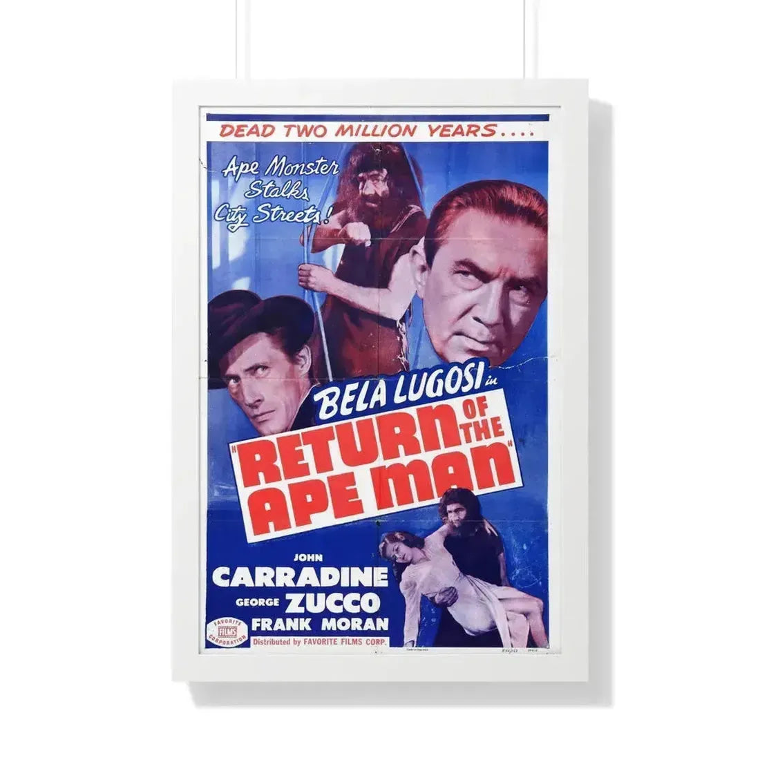 RETURN OF THE APE MAN (2) 1944 - Framed Movie Poster 20" x 30" White - The Sticker Space