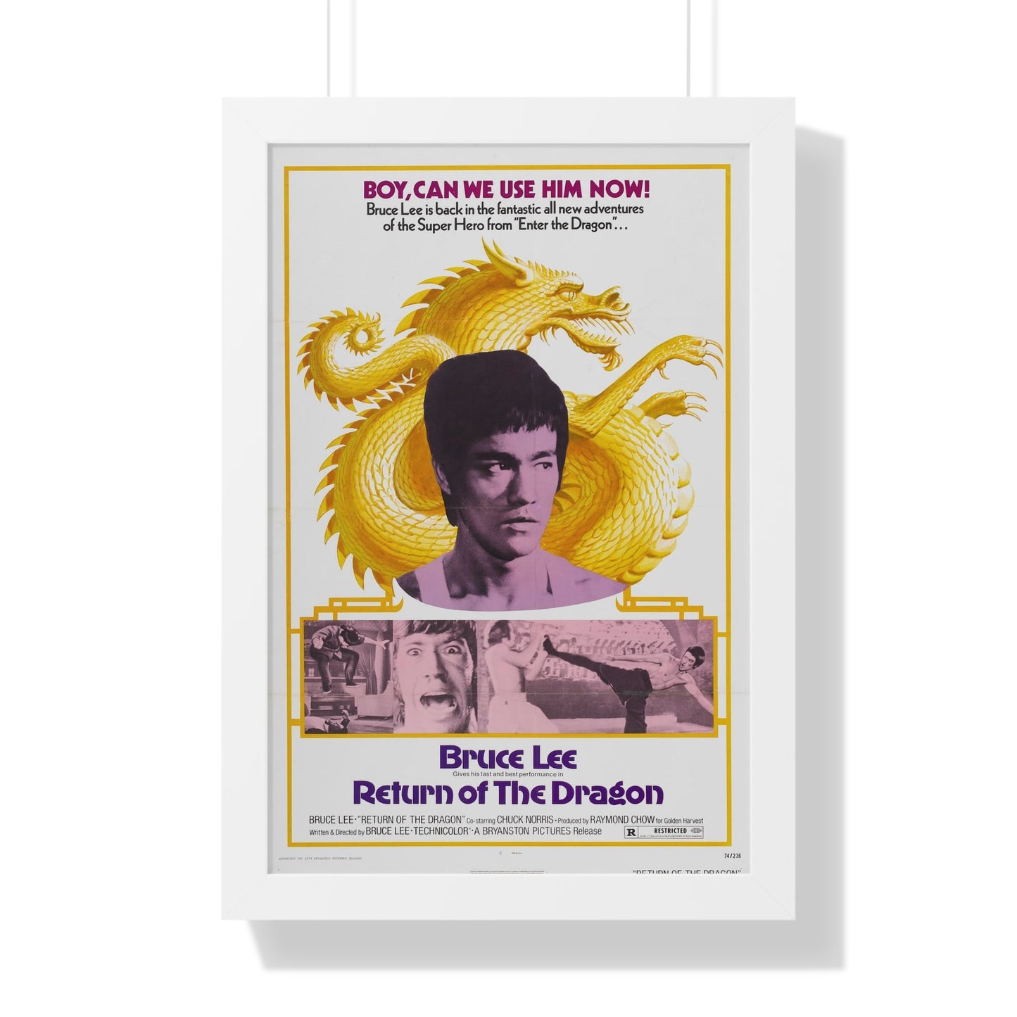 RETURN OF THE DRAGON 1974 - Framed Movie Poster-16″ x 24″-The Sticker Space