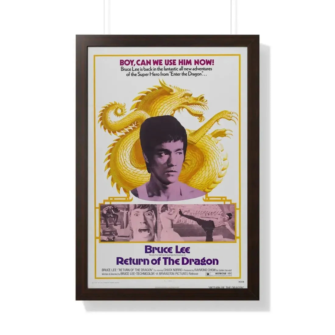 RETURN OF THE DRAGON 1974 - Framed Movie Poster - The Sticker Space