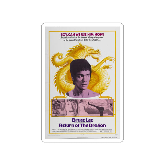 RETURN OF THE DRAGON 1974 Movie Poster STICKER Vinyl Die-Cut Decal-White-The Sticker Space
