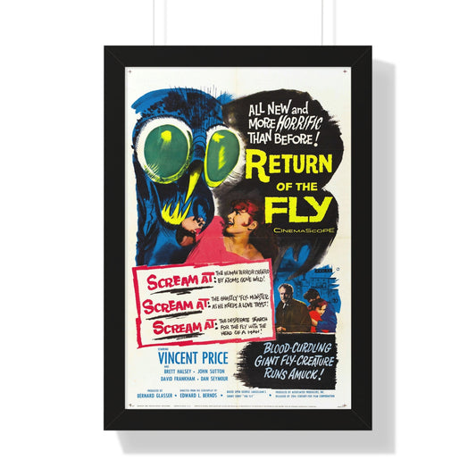 RETURN OF THE FLY 1959 - Framed Movie Poster-16″ x 24″-The Sticker Space