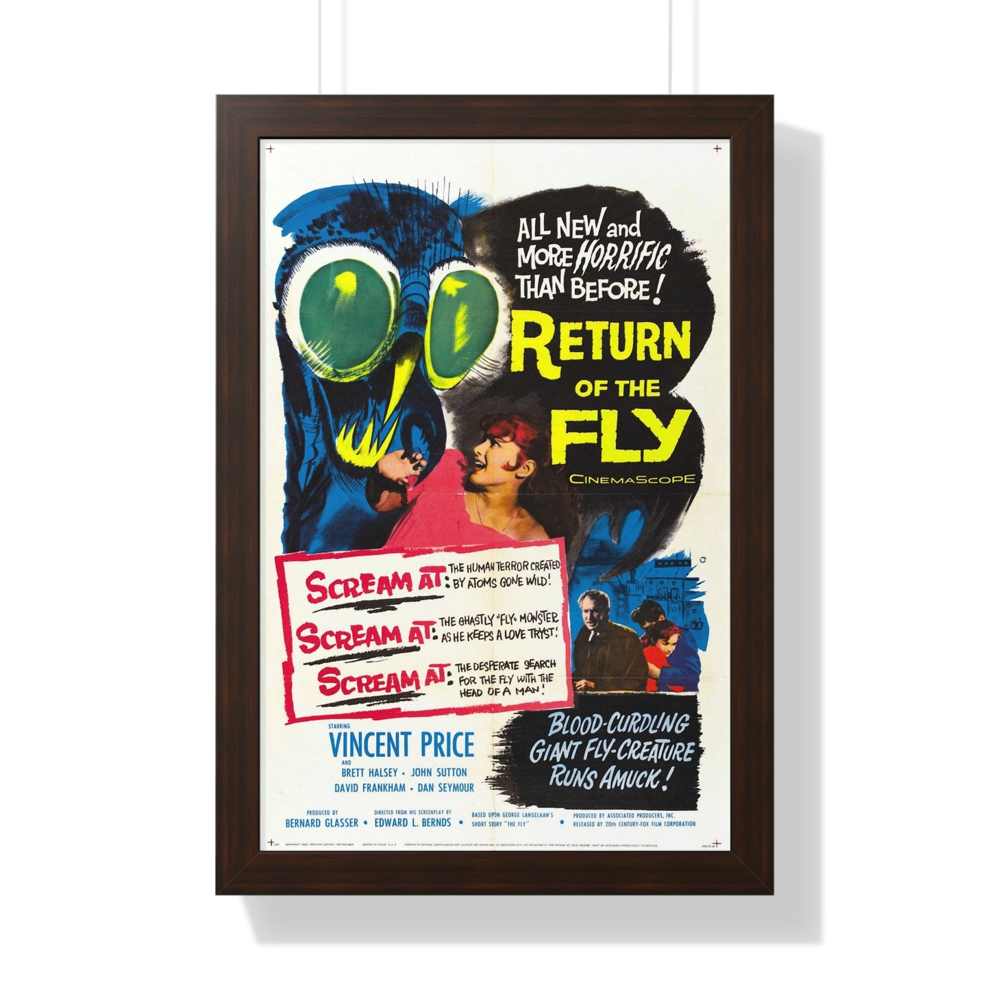 RETURN OF THE FLY 1959 - Framed Movie Poster-16″ x 24″-The Sticker Space