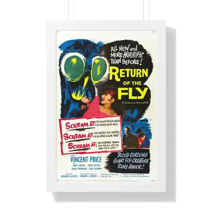 RETURN OF THE FLY 1959 - Framed Movie Poster 16″ x 24″ White - The Sticker Space