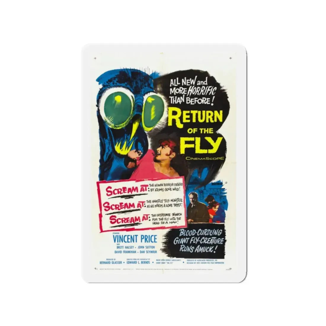 RETURN OF THE FLY 1959 Movie Poster - Refrigerator Magnet - The Sticker Space