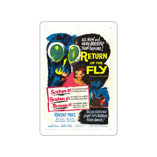 RETURN OF THE FLY 1959 Movie Poster STICKER Vinyl Die-Cut Decal-White-The Sticker Space