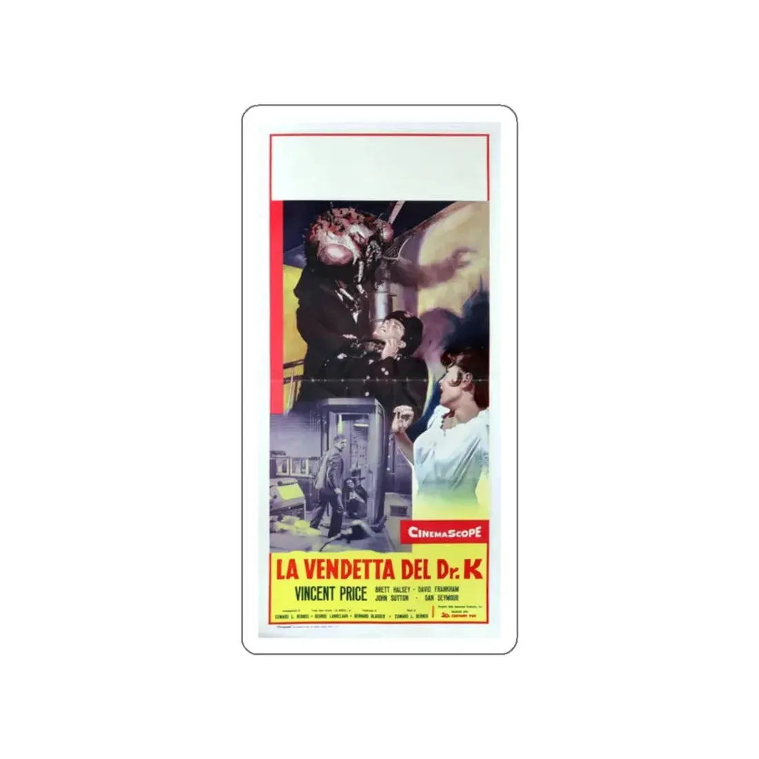 RETURN OF THE FLY (ITALIAN) 1959 Movie Poster STICKER Vinyl Die-Cut Decal 2 Inch - The Sticker Space