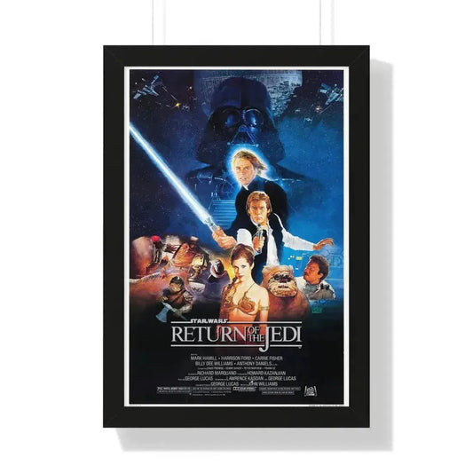 RETURN OF THE JEDI 1983 - Framed Movie Poster 16″ x 24″ Black - The Sticker Space