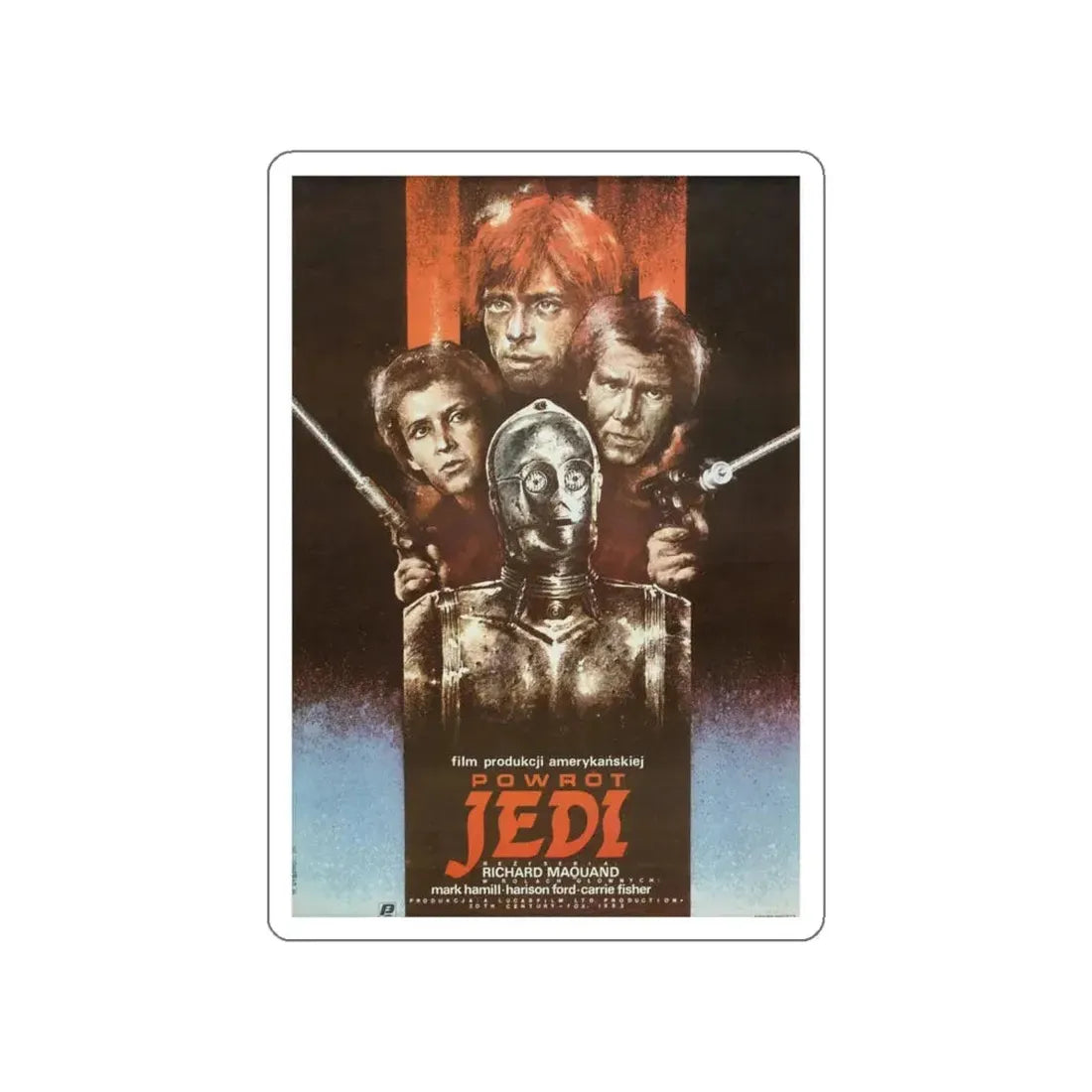 RETURN OF THE JEDI (POLISH 2) 1983 Movie Poster STICKER Vinyl Die-Cut Decal 6 Inch - The Sticker Space