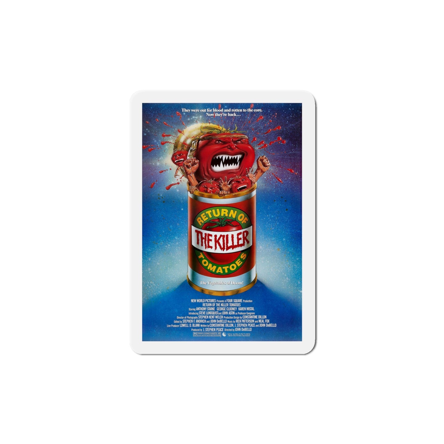 Return of the Killer Tomatoes! 1988 Movie Poster Die-Cut Magnet-5" x 5"-The Sticker Space