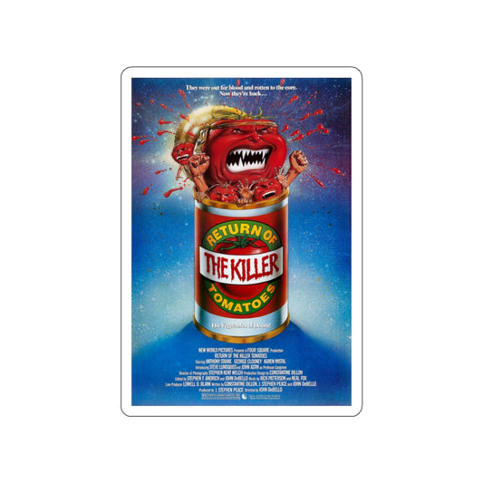 RETURN OF THE KILLER TOMATOES 1988 Movie Poster STICKER Vinyl Die-Cut Decal-White-The Sticker Space
