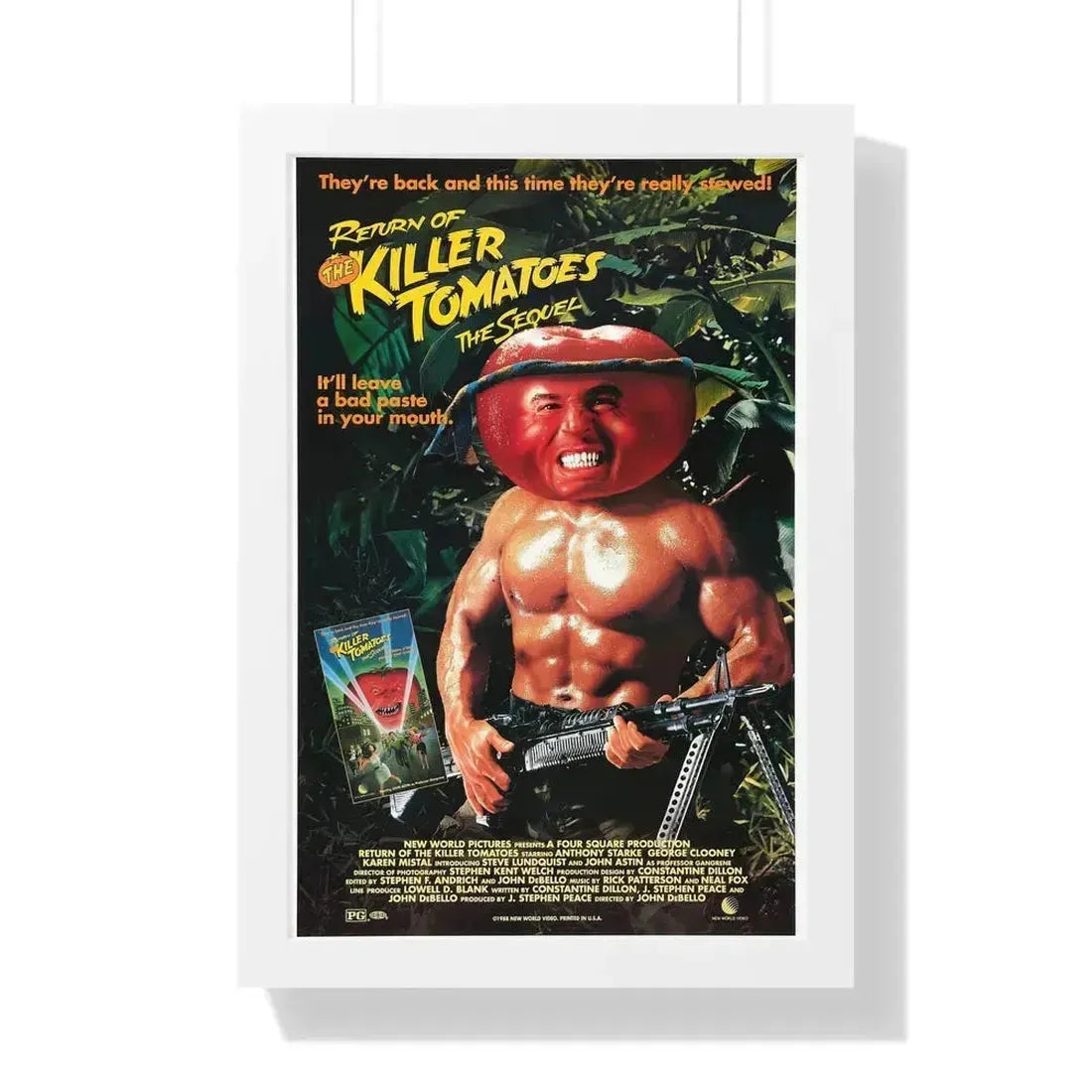 RETURN OF THE KILLER TOMATOES (2) 1988 - Framed Movie Poster 16″ x 24″ White - The Sticker Space
