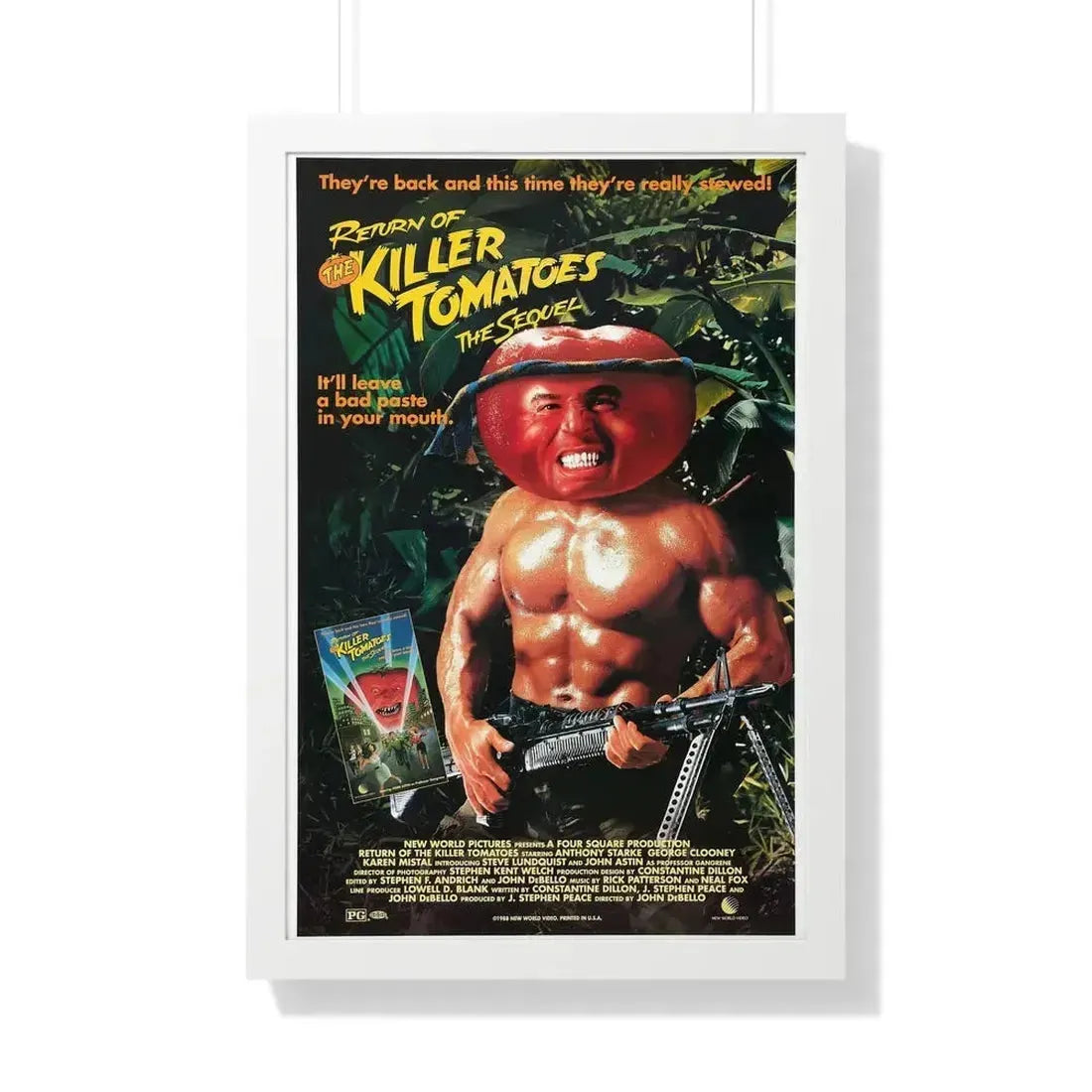 RETURN OF THE KILLER TOMATOES (2) 1988 - Framed Movie Poster 20" x 30" White - The Sticker Space