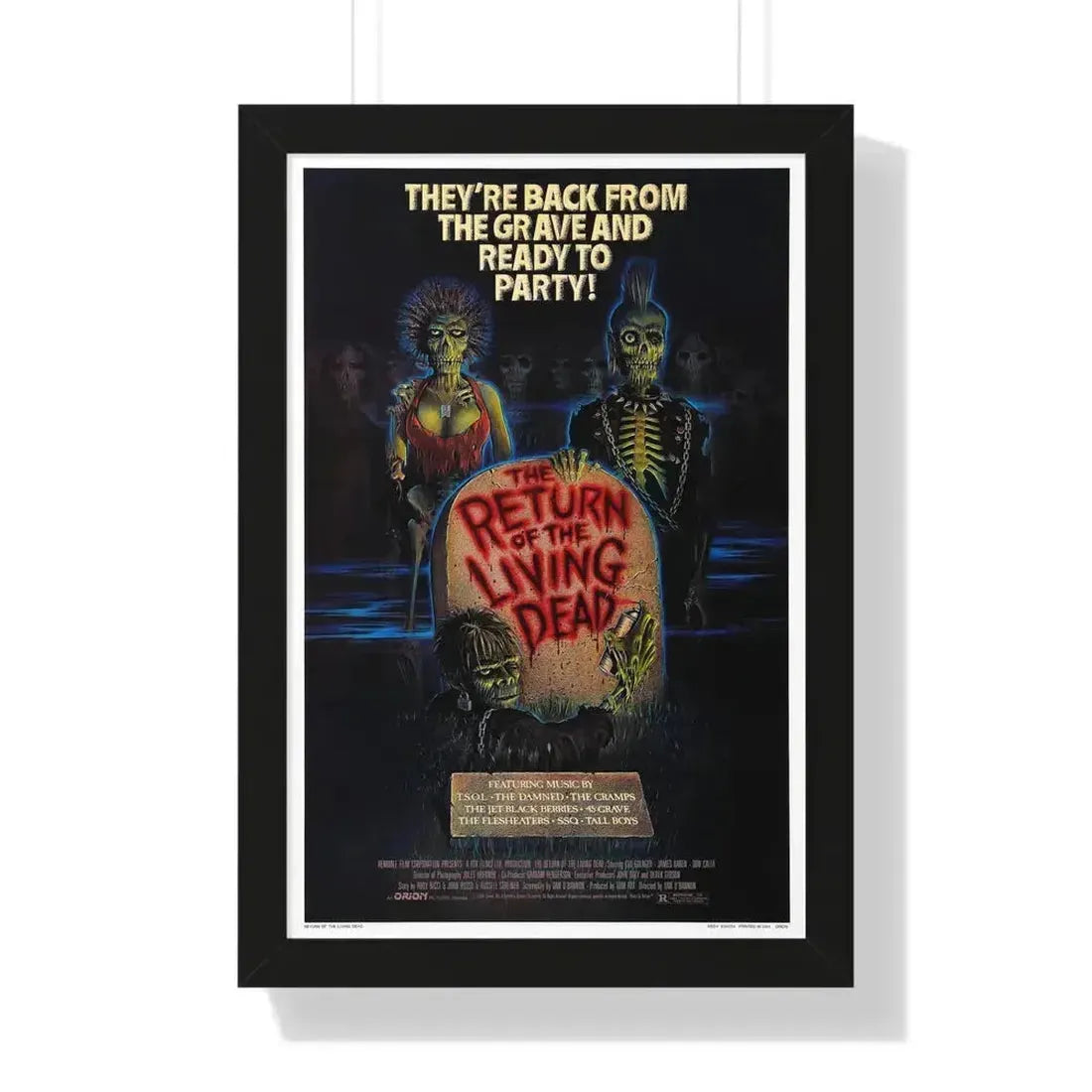 RETURN OF THE LIVING DEAD 1985 - Framed Movie Poster 16″ x 24″ Black - The Sticker Space