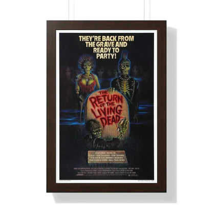 RETURN OF THE LIVING DEAD 1985 - Framed Movie Poster 16″ x 24″ Walnut - The Sticker Space