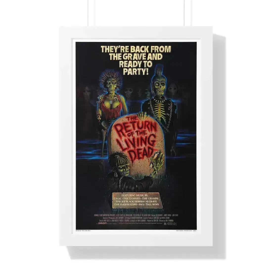 RETURN OF THE LIVING DEAD 1985 - Framed Movie Poster 16″ x 24″ White - The Sticker Space
