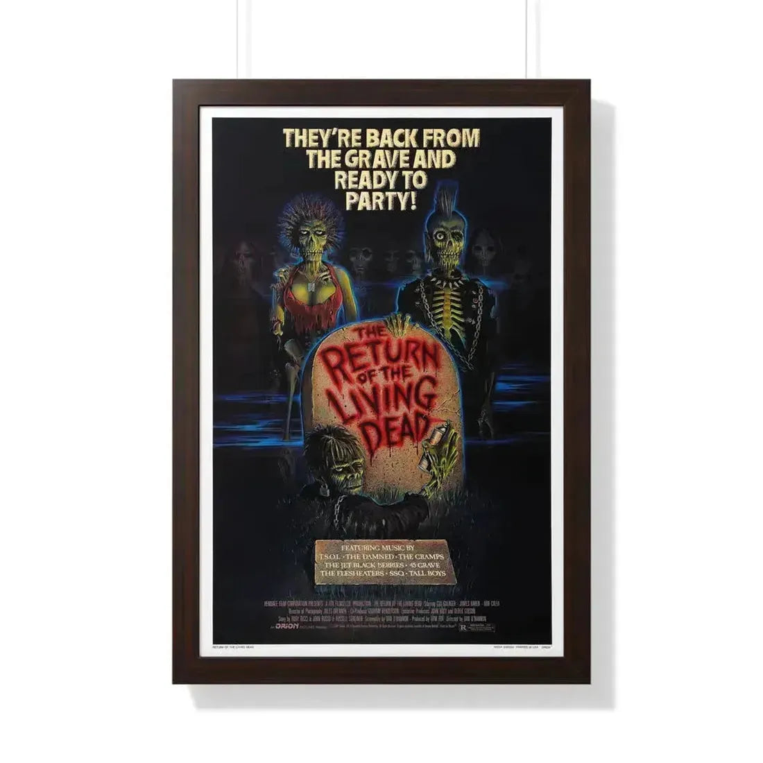 RETURN OF THE LIVING DEAD 1985 - Framed Movie Poster 20" x 30" Walnut - The Sticker Space
