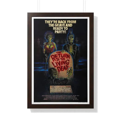 RETURN OF THE LIVING DEAD 1985 - Framed Movie Poster 20" x 30" Walnut - The Sticker Space