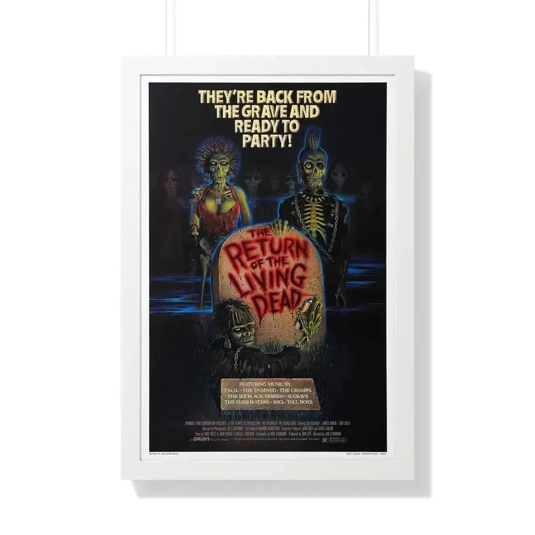 RETURN OF THE LIVING DEAD 1985 - Framed Movie Poster 20" x 30" White - The Sticker Space