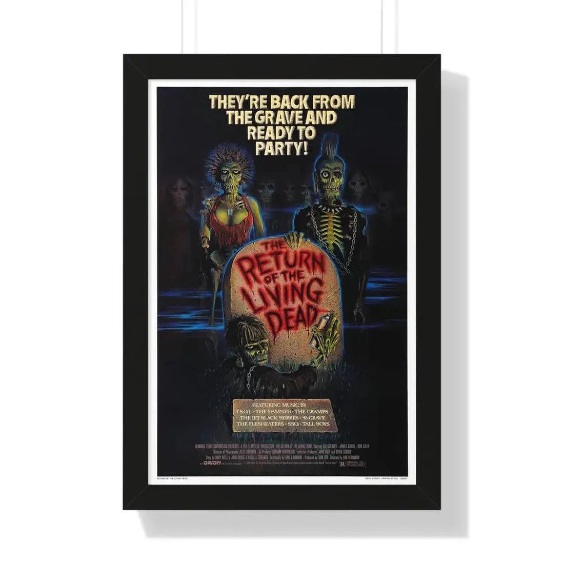 RETURN OF THE LIVING DEAD 1985 - Framed Movie Poster - The Sticker Space