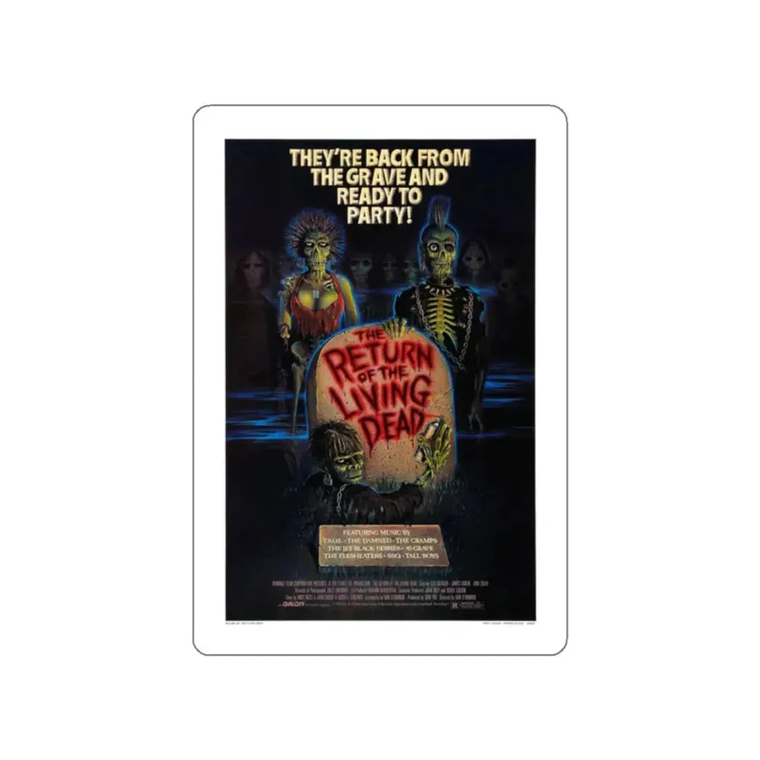 RETURN OF THE LIVING DEAD 1985 Movie Poster STICKER Vinyl Die-Cut Decal 2 Inch - The Sticker Space