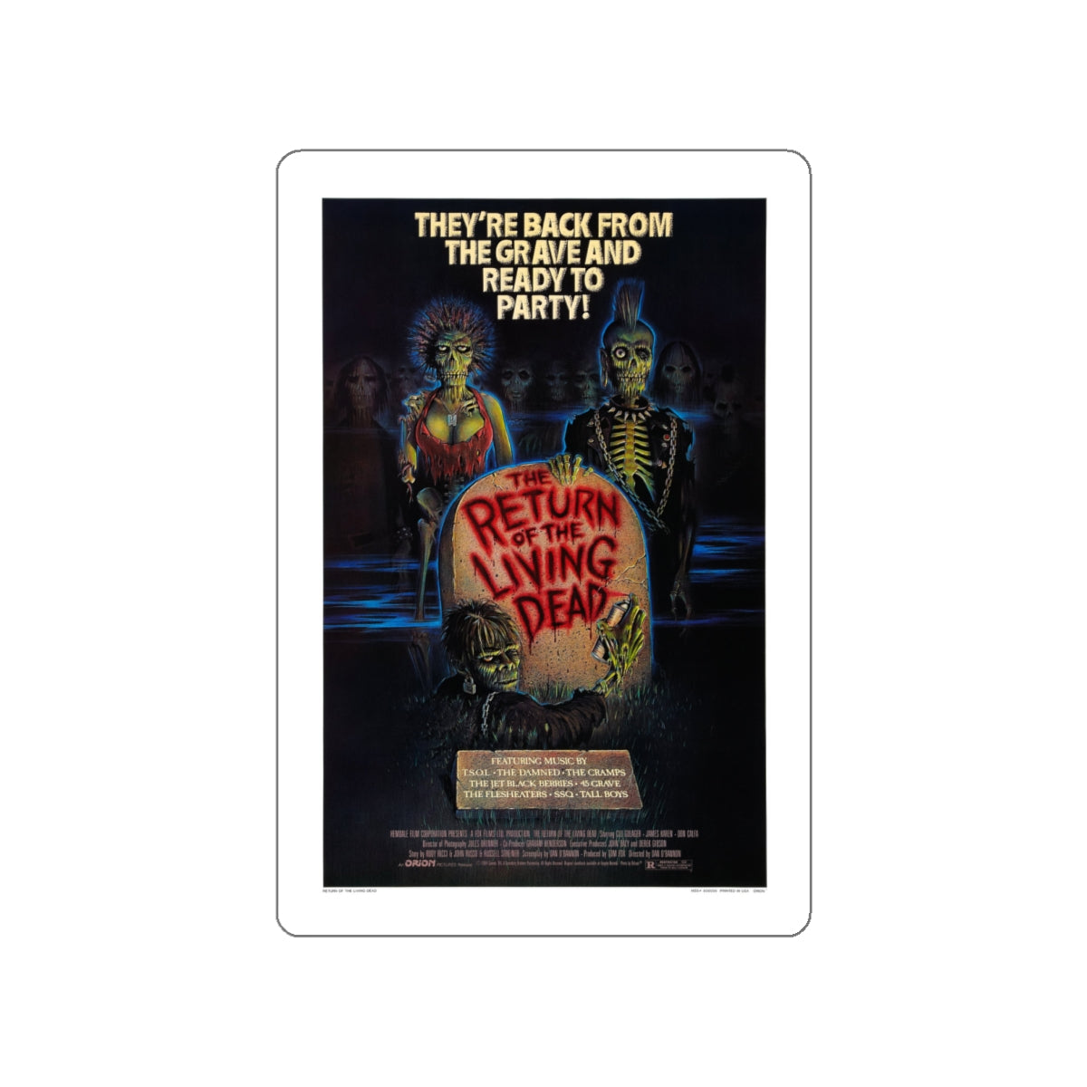 RETURN OF THE LIVING DEAD 1985 Movie Poster STICKER Vinyl Die-Cut Decal-White-The Sticker Space