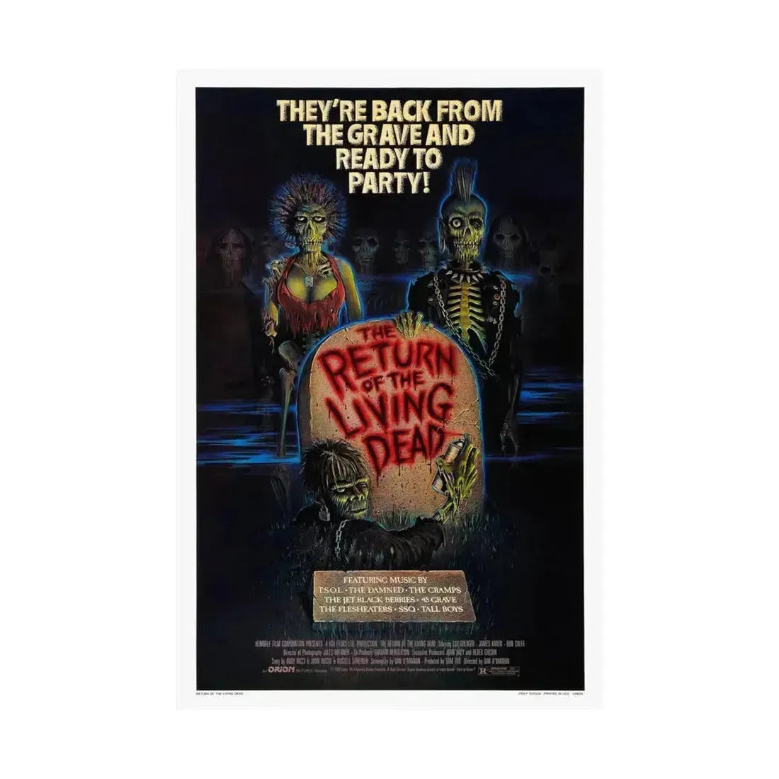 RETURN OF THE LIVING DEAD 1985 - Paper Movie Poster - The Sticker Space
