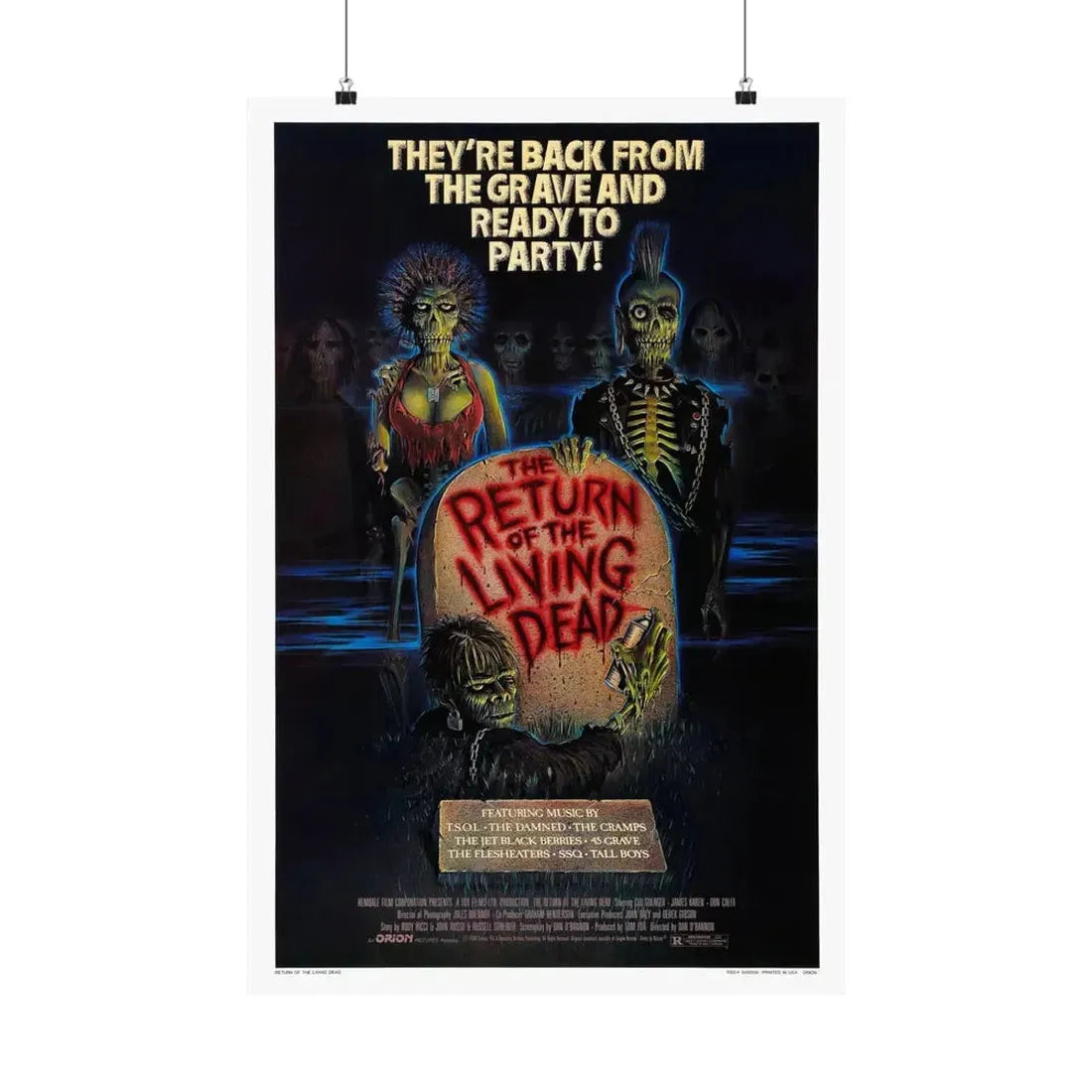 RETURN OF THE LIVING DEAD 1985 - Paper Movie Poster - The Sticker Space