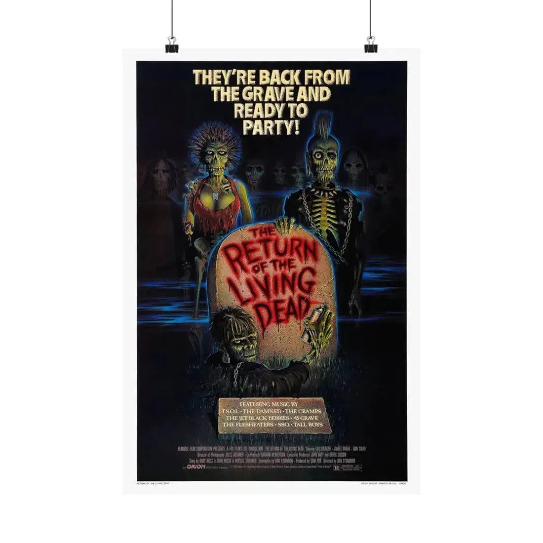 RETURN OF THE LIVING DEAD 1985 - Paper Movie Poster - The Sticker Space