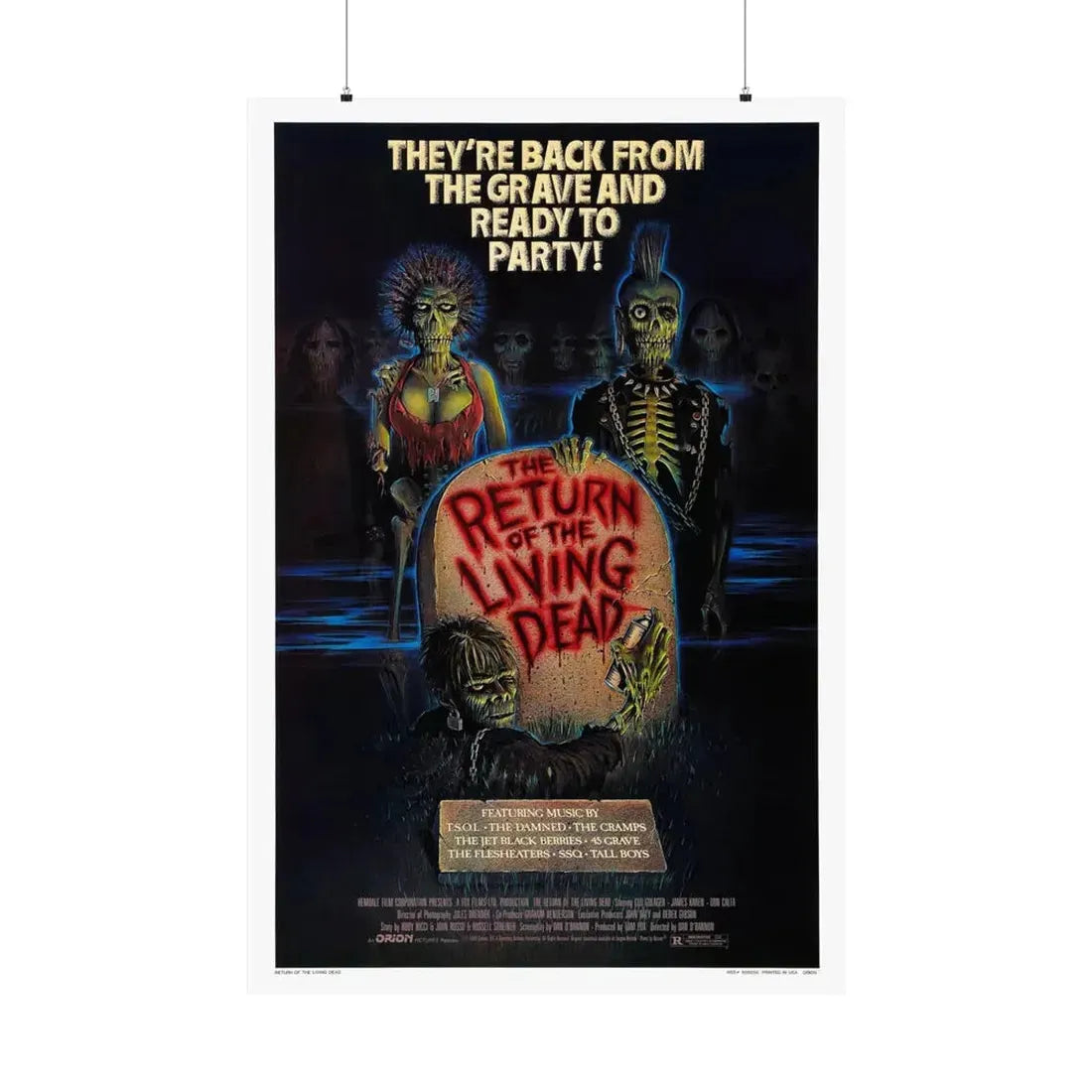 RETURN OF THE LIVING DEAD 1985 - Paper Movie Poster - The Sticker Space