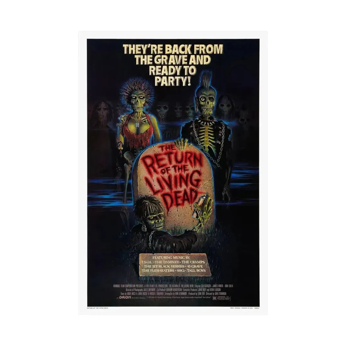 RETURN OF THE LIVING DEAD 1985 - Paper Movie Poster - The Sticker Space