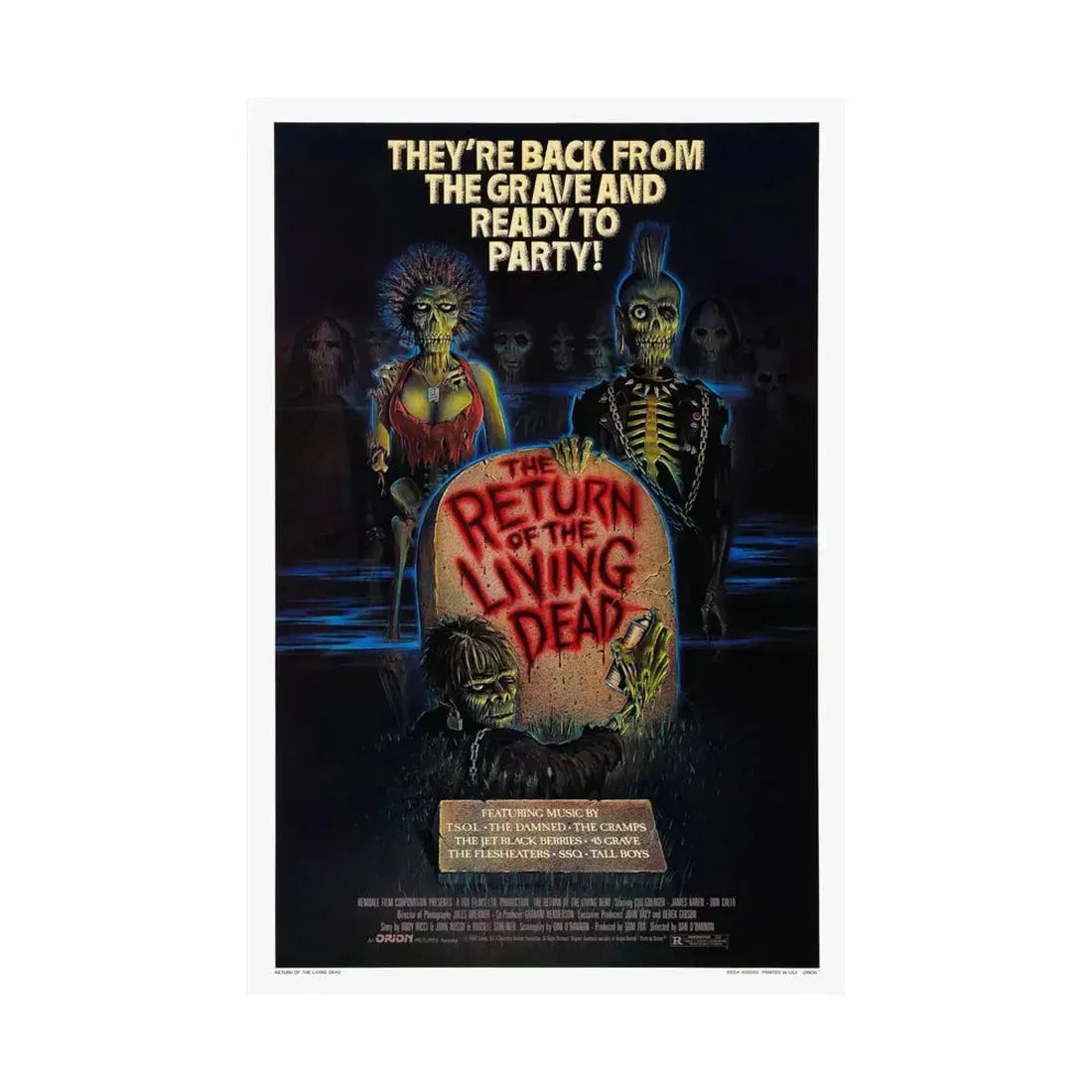 RETURN OF THE LIVING DEAD 1985 - Paper Movie Poster - The Sticker Space
