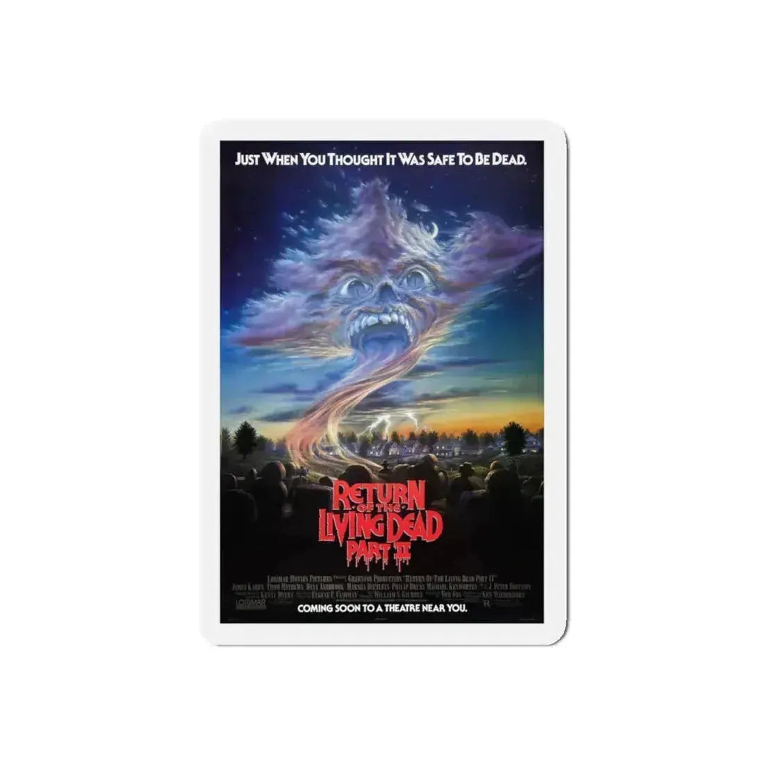 RETURN OF THE LIVING DEAD PART II 1988 Movie Poster - Refrigerator Magnet 4 Inch Die-Cut - The Sticker Space