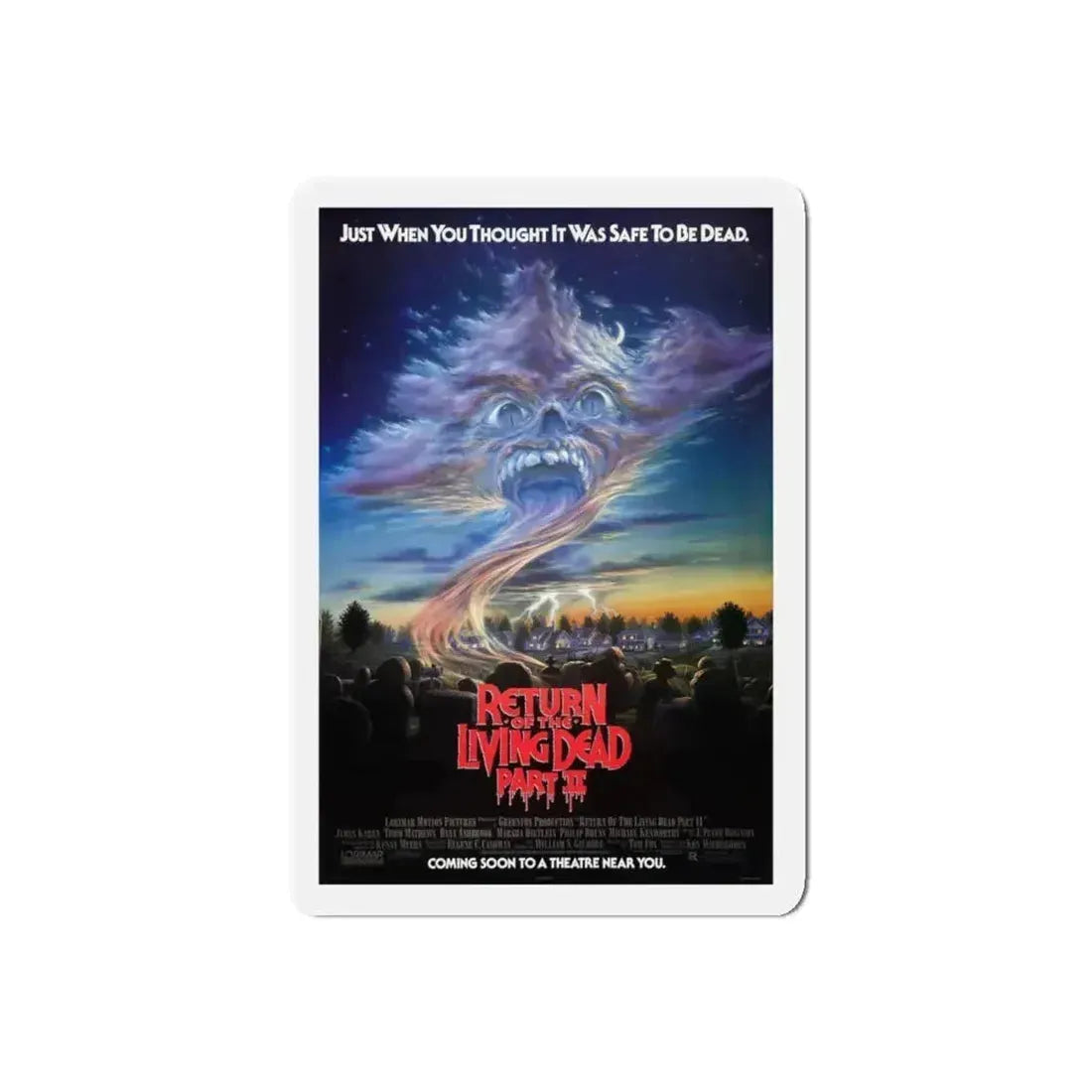 RETURN OF THE LIVING DEAD PART II 1988 Movie Poster - Refrigerator Magnet 5 Inch Die-Cut - The Sticker Space