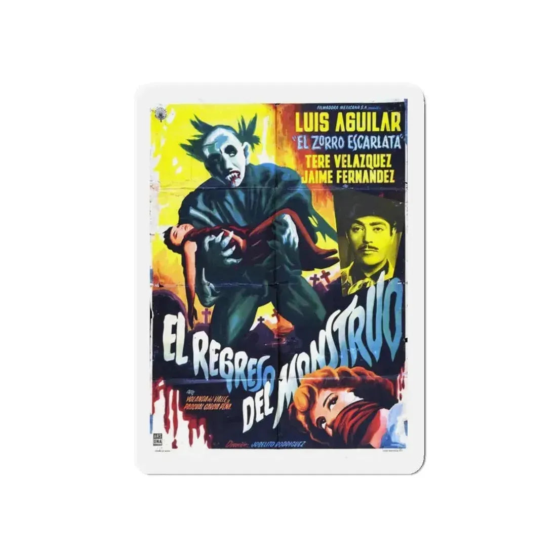 RETURN OF THE MONSTER 1959 Movie Poster - Refrigerator Magnet 3 Inch Die-Cut - The Sticker Space