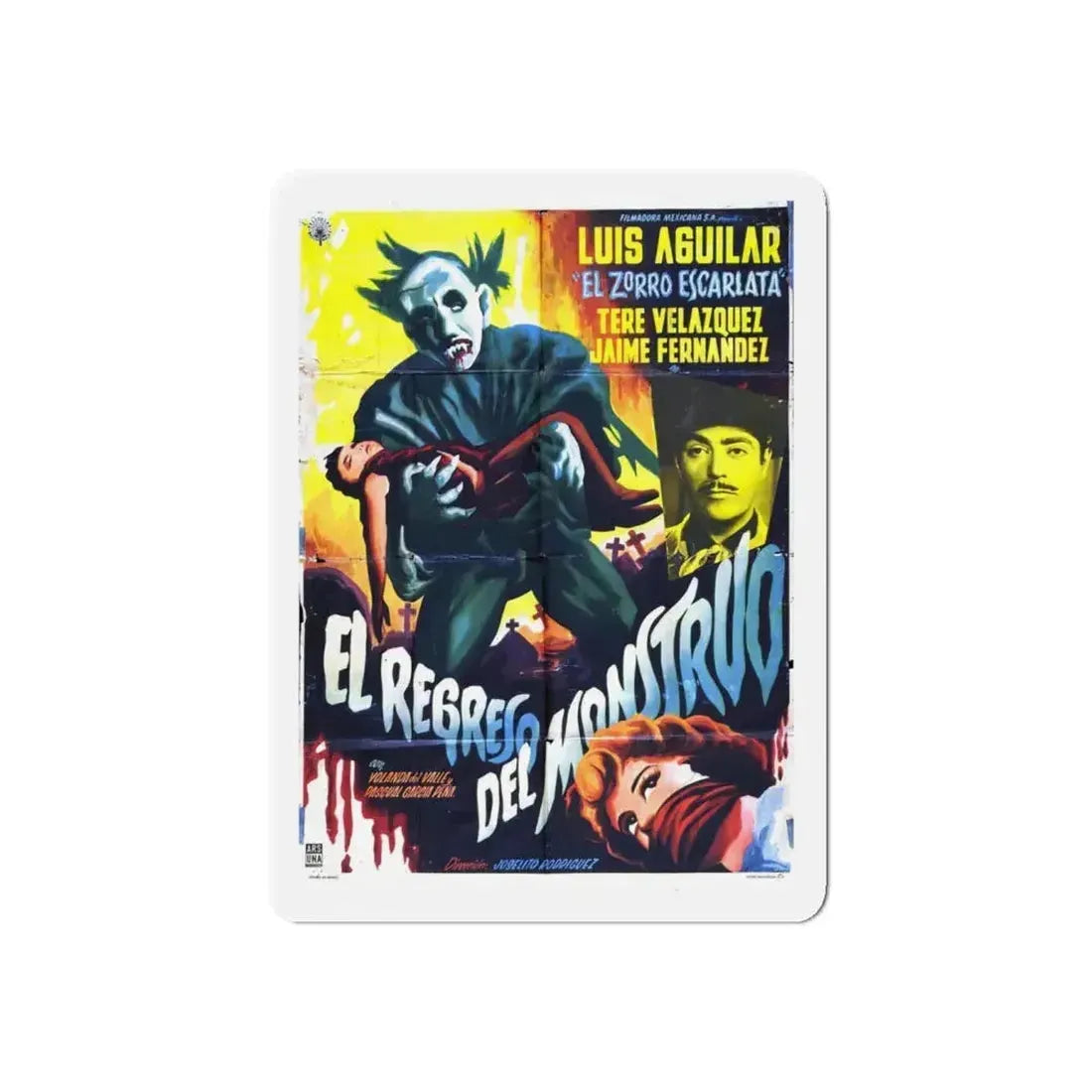 RETURN OF THE MONSTER 1959 Movie Poster - Refrigerator Magnet 4 Inch Die-Cut - The Sticker Space