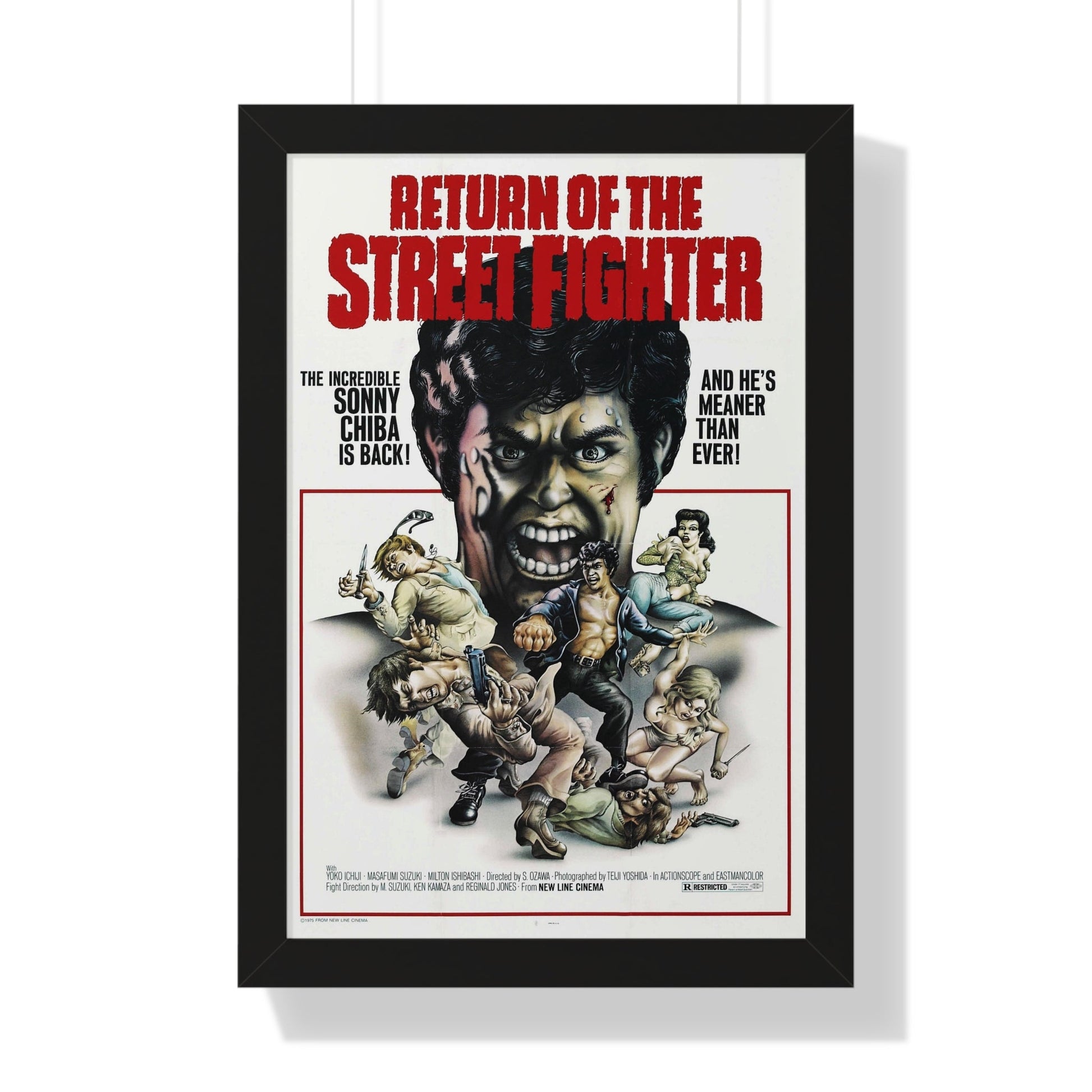 RETURN OF THE STREETFIGHTER 1974 - Framed Movie Poster-16″ x 24″-The Sticker Space