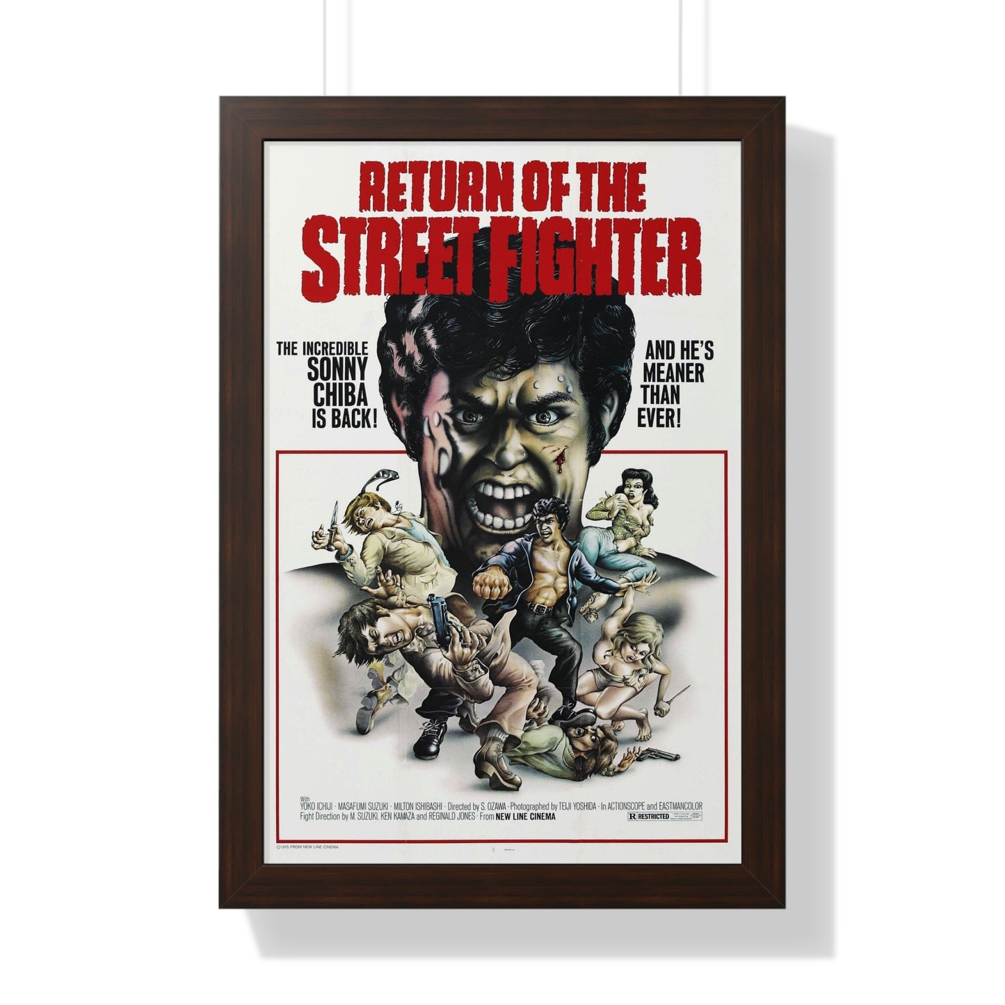 RETURN OF THE STREETFIGHTER 1974 - Framed Movie Poster-16″ x 24″-The Sticker Space