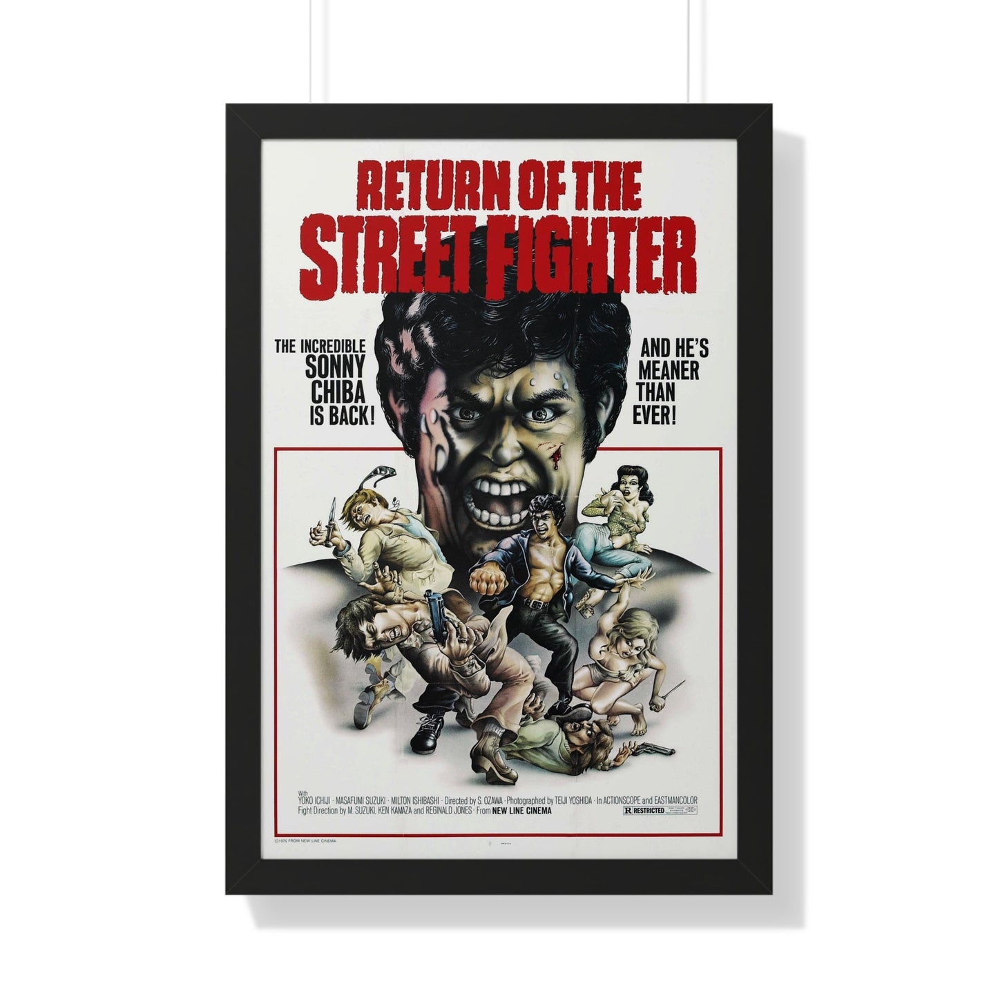 RETURN OF THE STREETFIGHTER 1974 - Framed Movie Poster-20" x 30"-The Sticker Space