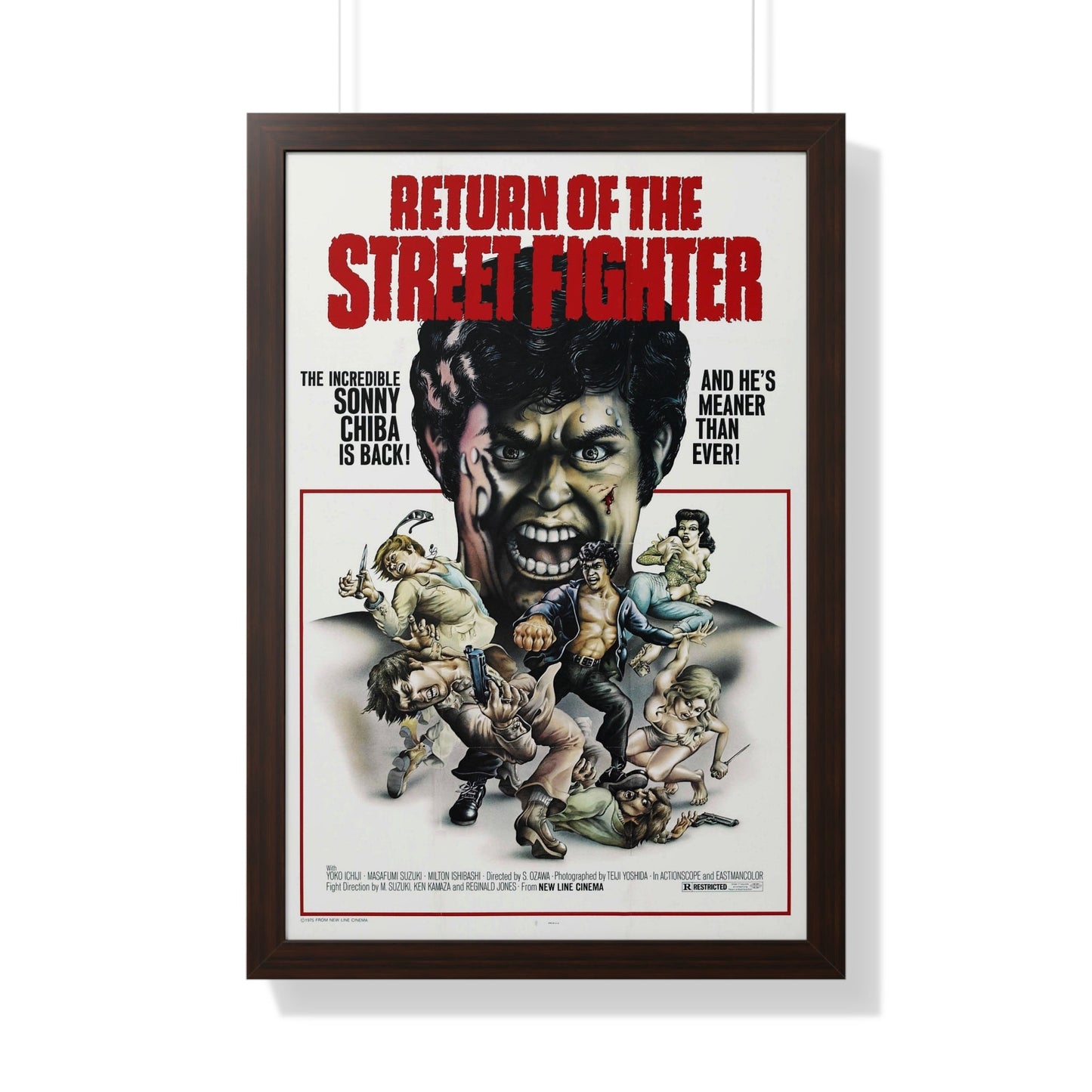 RETURN OF THE STREETFIGHTER 1974 - Framed Movie Poster-20" x 30"-The Sticker Space