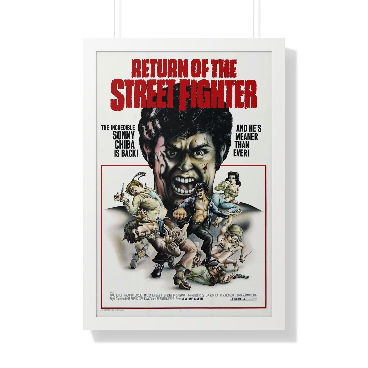 RETURN OF THE STREETFIGHTER 1974 - Framed Movie Poster-20" x 30"-The Sticker Space