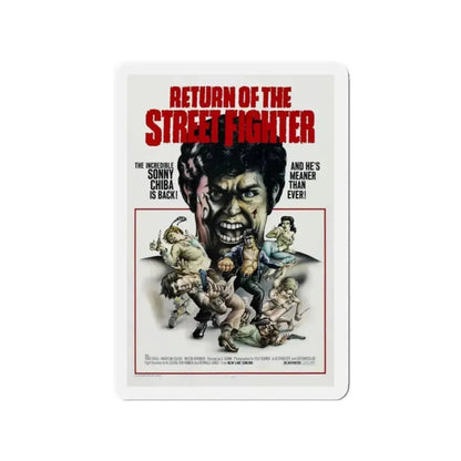 RETURN OF THE STREETFIGHTER 1974 Movie Poster - Refrigerator Magnet 2 Inch Die-Cut - The Sticker Space