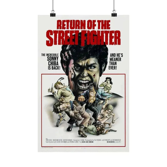 RETURN OF THE STREETFIGHTER 1974 - Paper Movie Poster 12″ x 18″ Matte - The Sticker Space