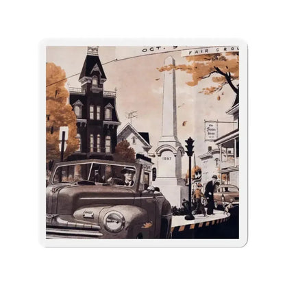 Return of the Thief, Cosmopolitan, March 1957 (Magazine Illustration) Refrigerator Magnet 2 Inch Die-Cut - The Sticker Space