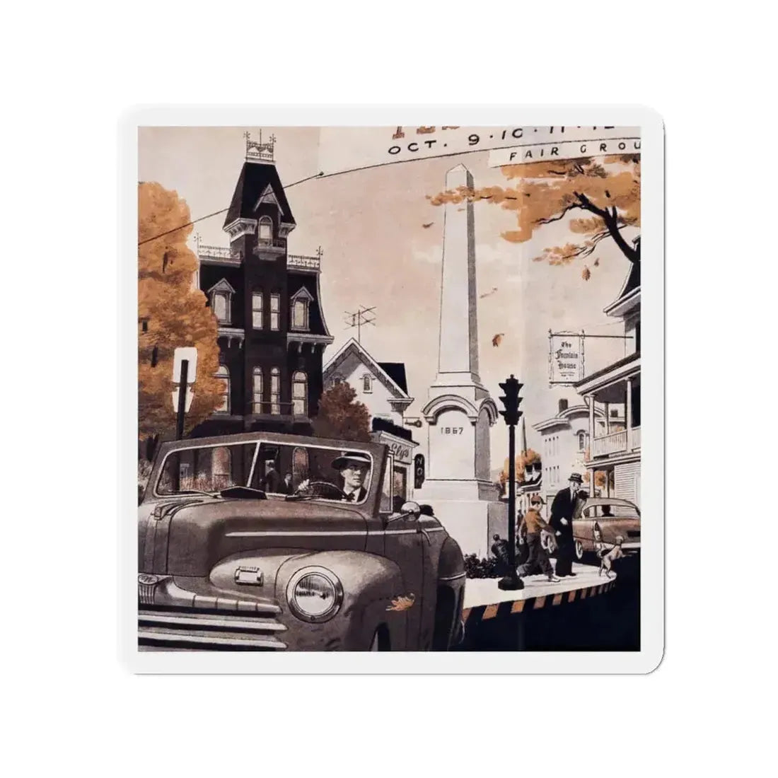 Return of the Thief, Cosmopolitan, March 1957 (Magazine Illustration) Refrigerator Magnet 3 Inch Die-Cut - The Sticker Space