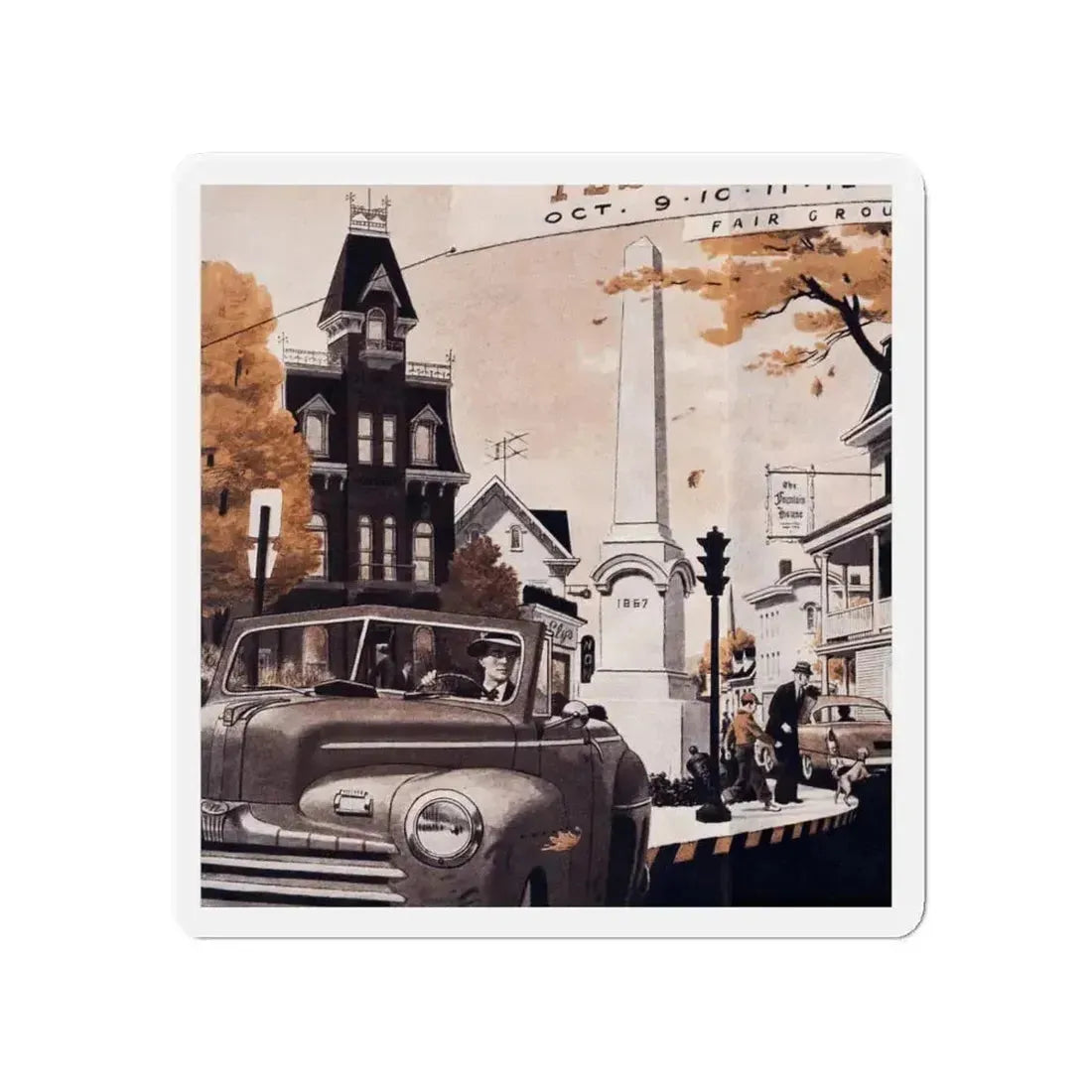 Return of the Thief, Cosmopolitan, March 1957 (Magazine Illustration) Refrigerator Magnet 4 Inch Die-Cut - The Sticker Space