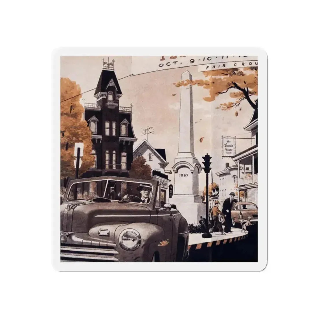 Return of the Thief, Cosmopolitan, March 1957 (Magazine Illustration) Refrigerator Magnet 5 Inch Die-Cut - The Sticker Space