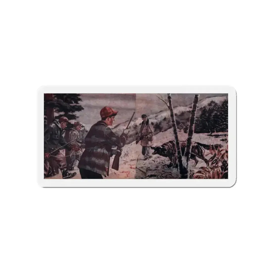 Return of the Wolf, Bluebook Magazine, February 1956 (Magazine Illustration) Refrigerator Magnet 2 Inch Die-Cut - The Sticker Space