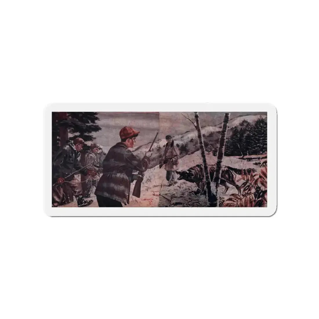 Return of the Wolf, Bluebook Magazine, February 1956 (Magazine Illustration) Refrigerator Magnet 3 Inch Die-Cut - The Sticker Space