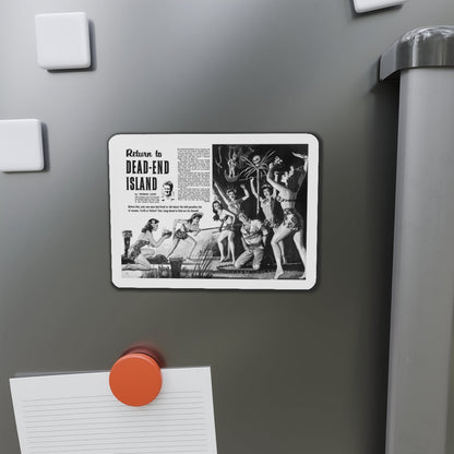 Return to Dead-End Island, Man's Conquest, October 1959 (Magazine Illustration) Refrigerator Magnet-The Sticker Space