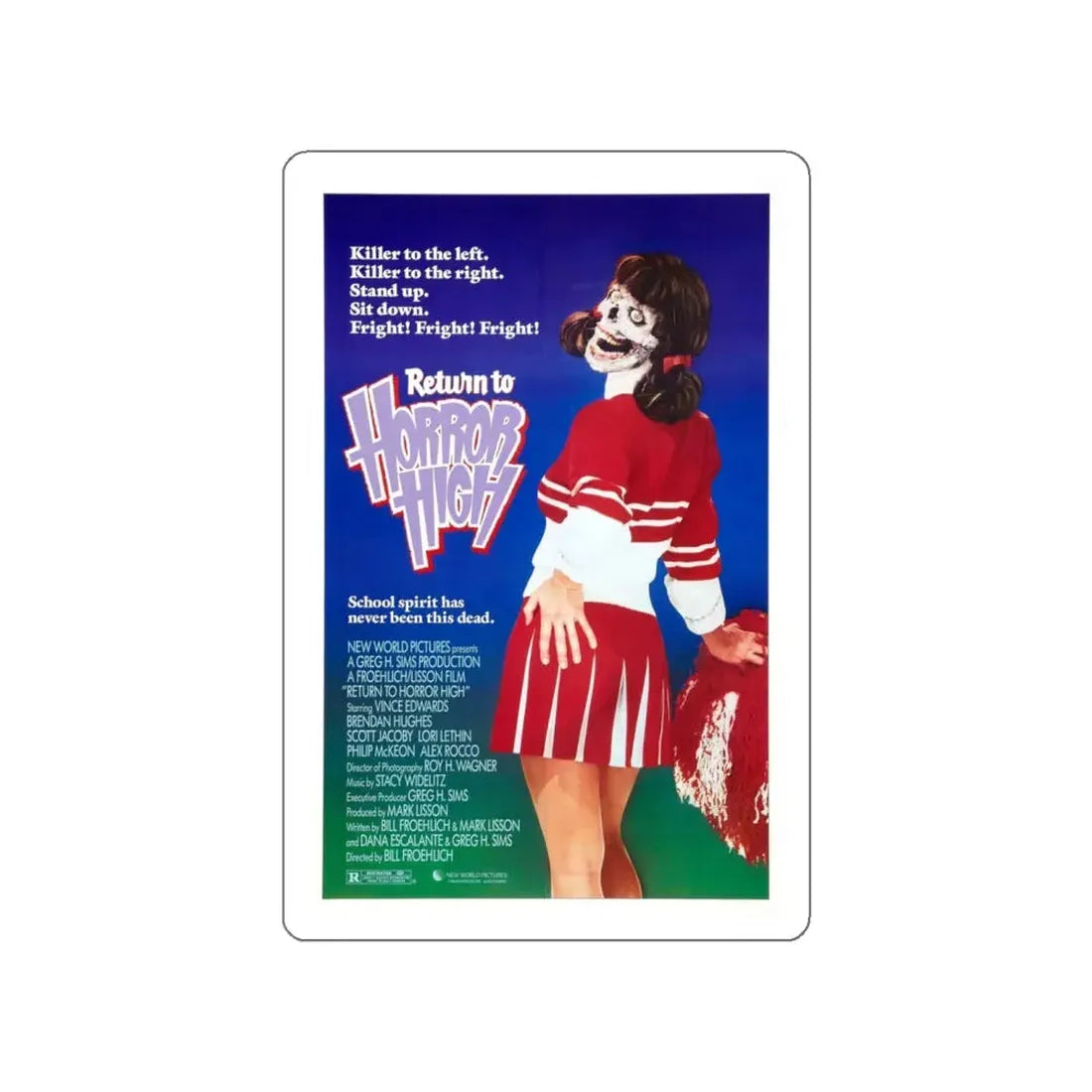 RETURN TO HORROR HIGH 1987 Movie Poster STICKER Vinyl Die-Cut Decal 6 Inch - The Sticker Space